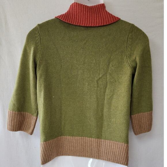 Cj Banks VTG  Tri Color Block Knit Cardigan Sweater with oversized buttons W Sm - Picture 2 of 11